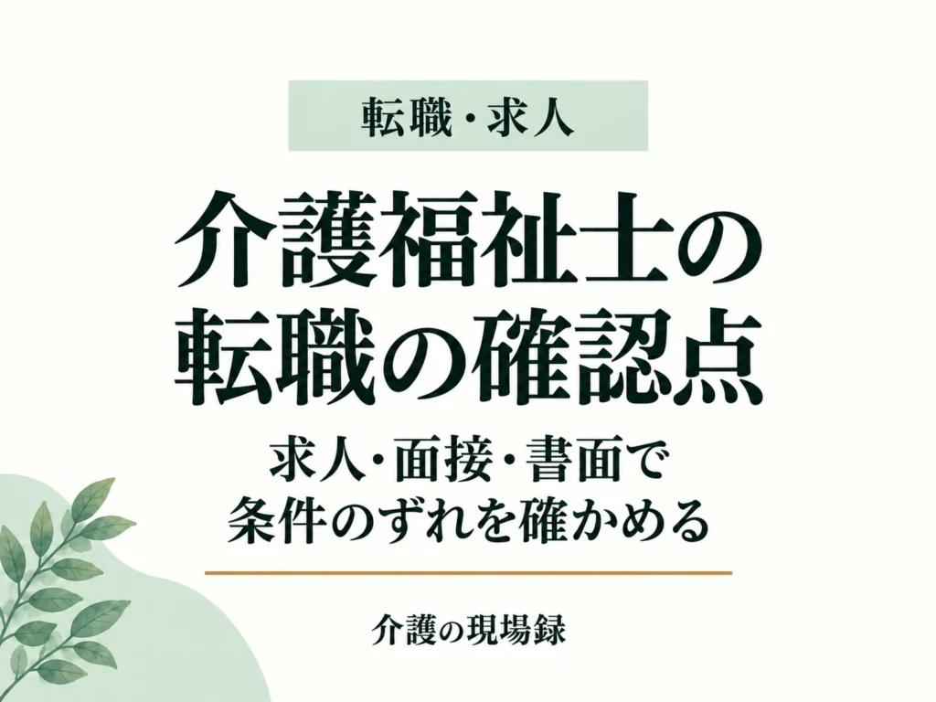 介護福祉士の転職で失敗を避ける確認|求人・面接・書面