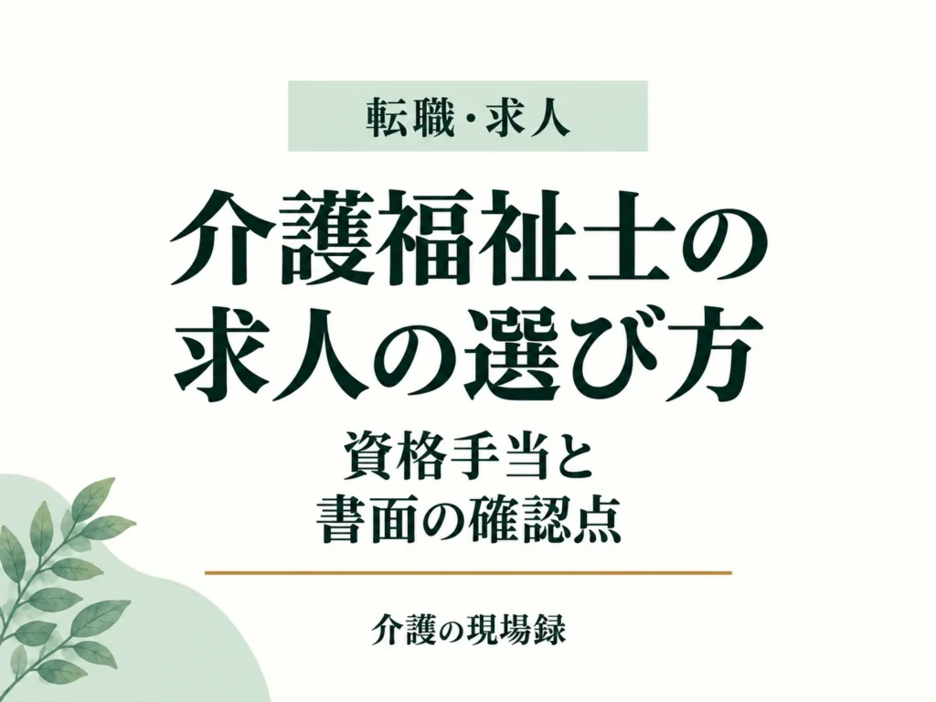 介護福祉士の求人の選び方|資格手当と書面の確認点